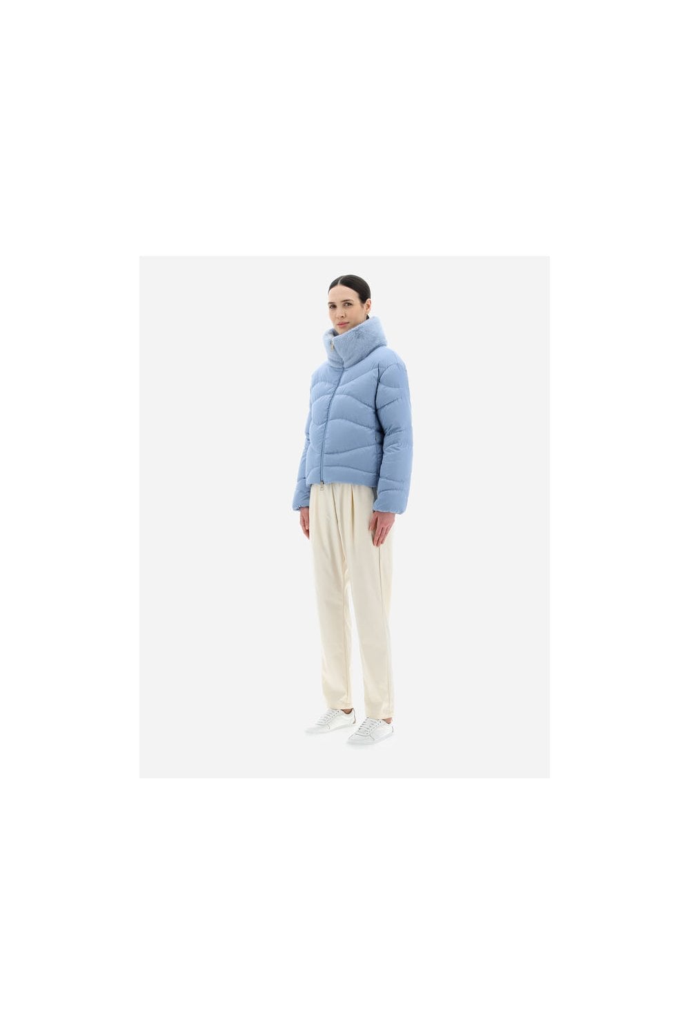 Herno Satin and Faux Fur Bomber PI001816D