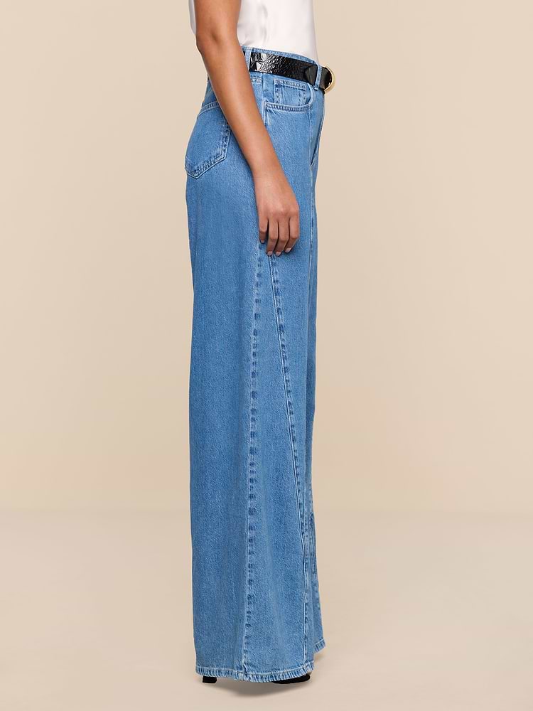 L'Agence Niles Twist Wide Leg Jeans in Torsten