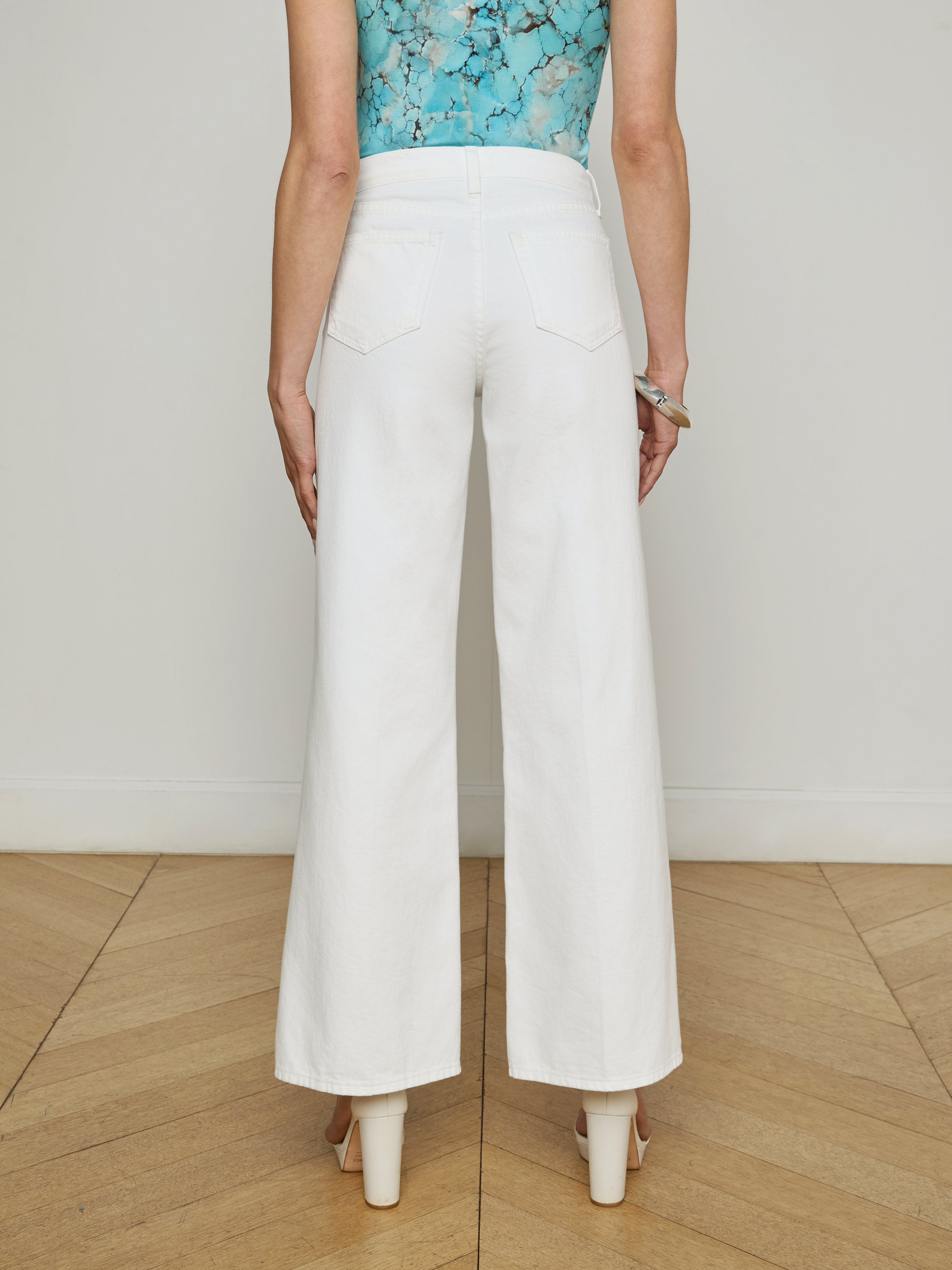 L'Agence Alicent HR Sneaker Wide Leg Jeans