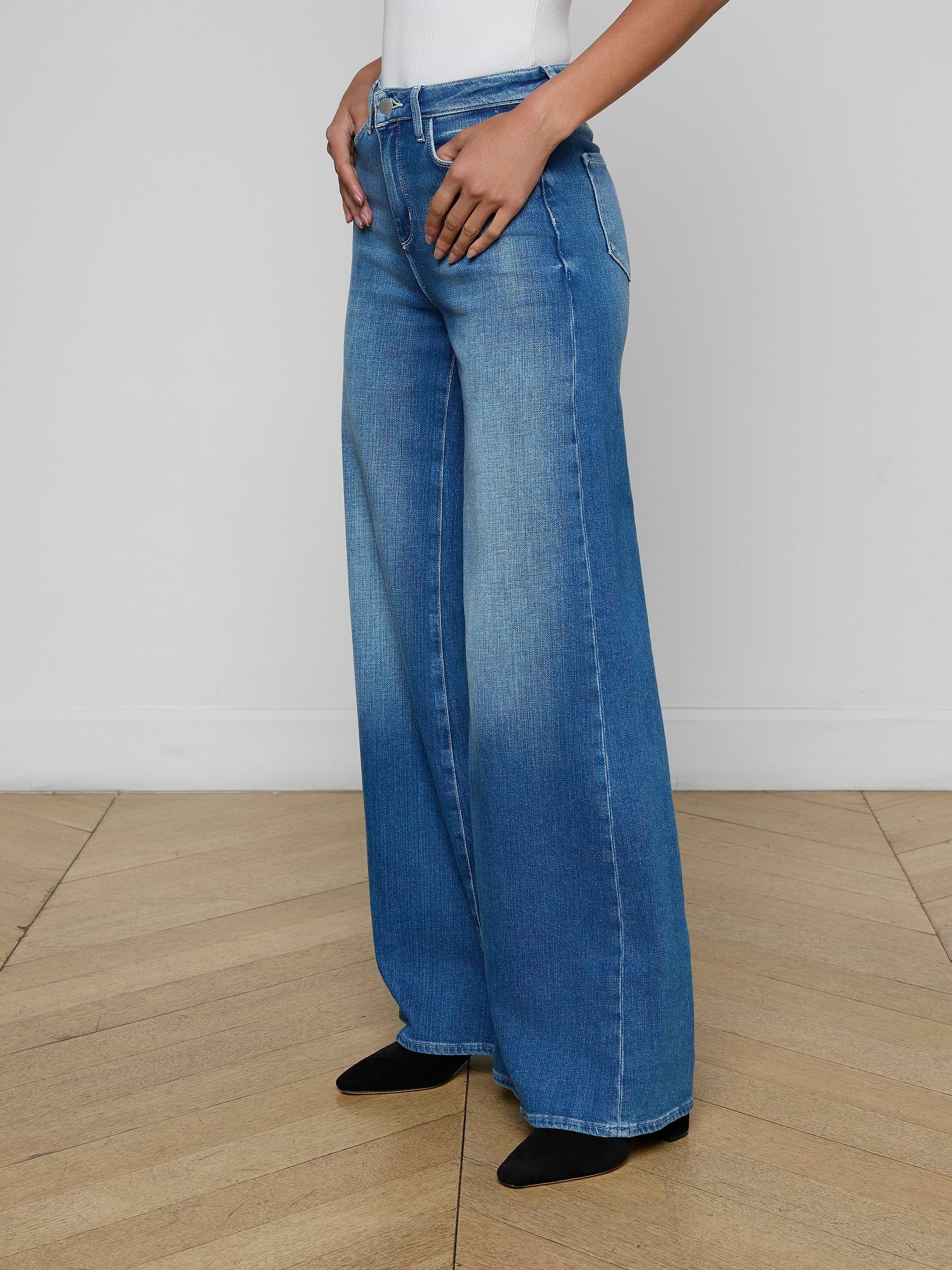 L'Agence Quincy H/R Wide Leg Jean 2943RDM