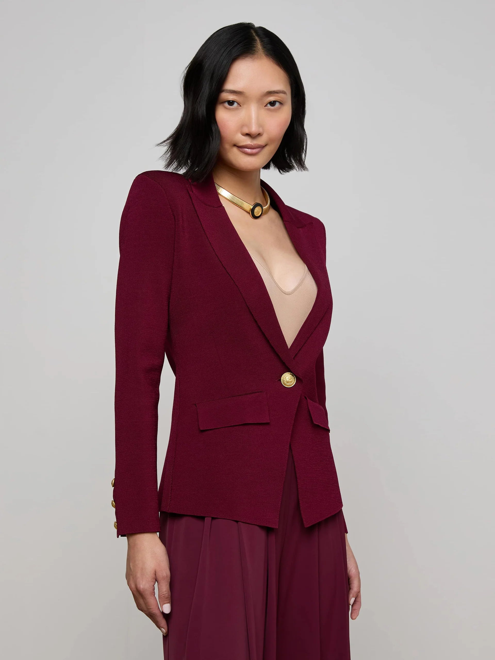 L'Agence Chamberlain Knit Blazer 80034NXTT2