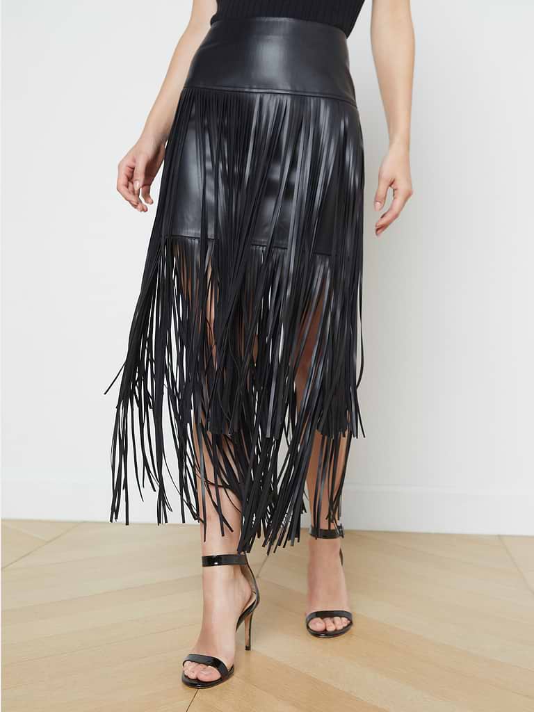 L'Agence Karoline Maxi fringe Skirt 3530ZST