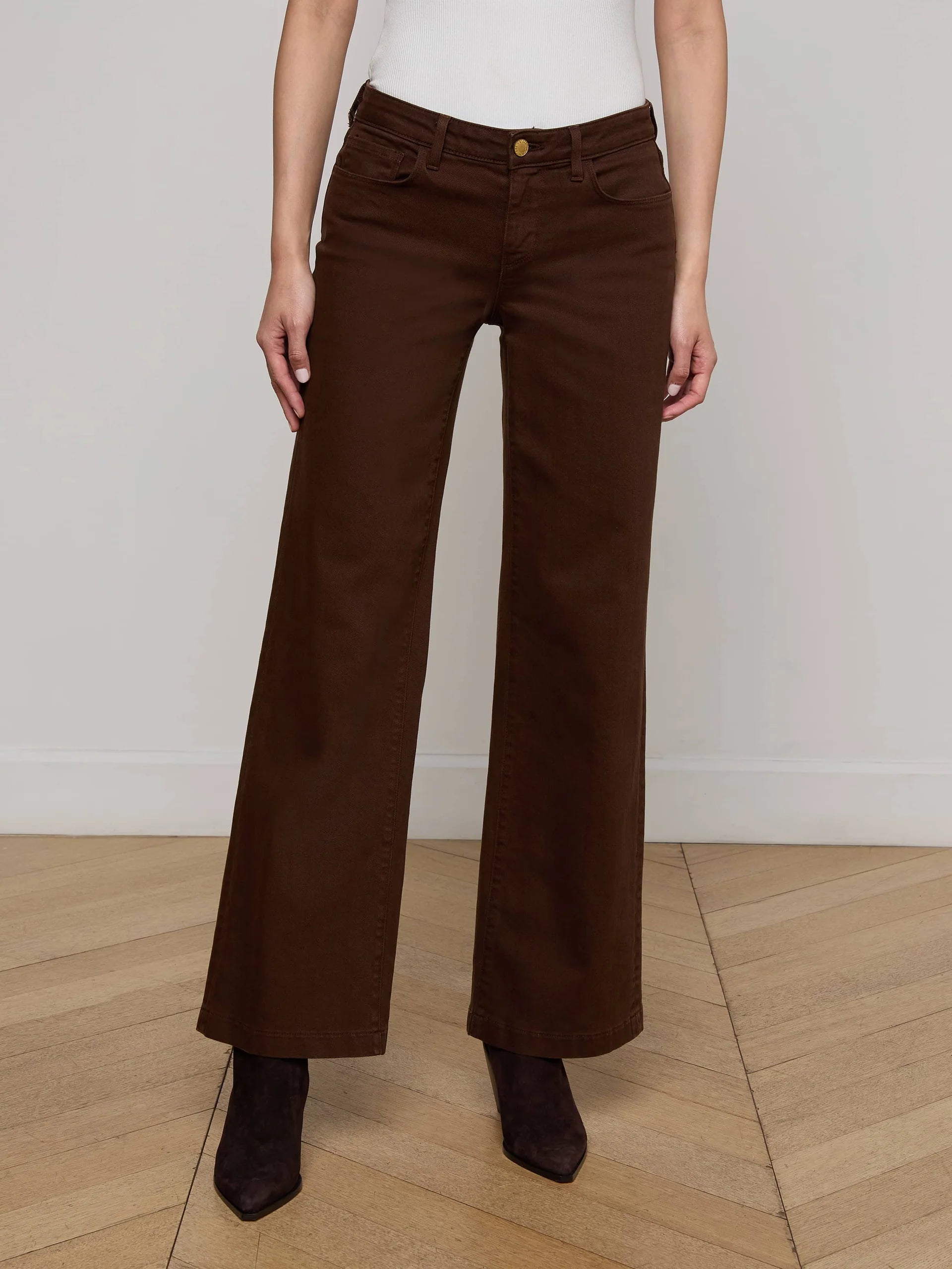 L'Agence Joanne Low Rise Wide Leg Jeans 2923KBO