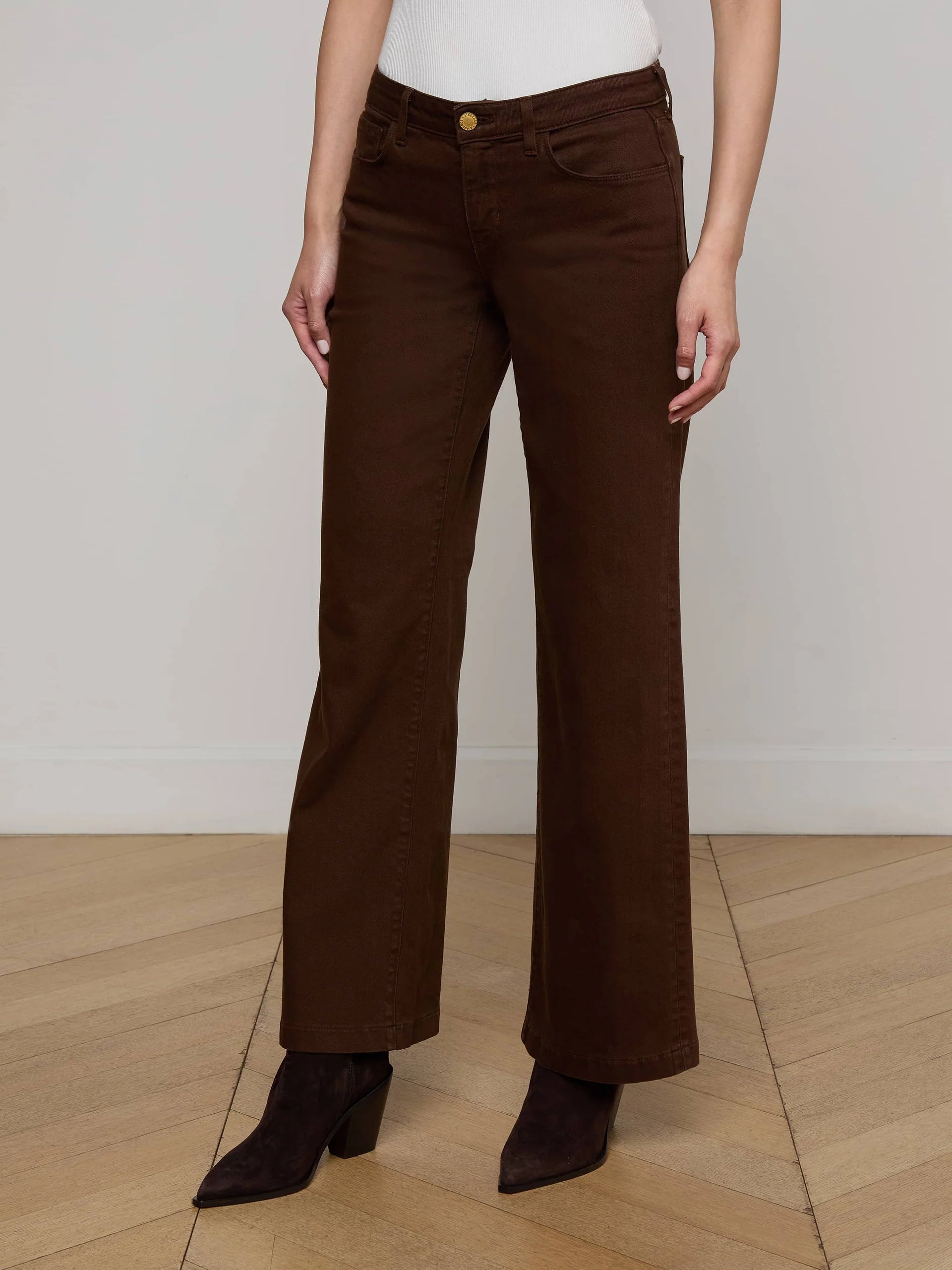 L'Agence Joanne Low Rise Wide Leg Jeans 2923KBO