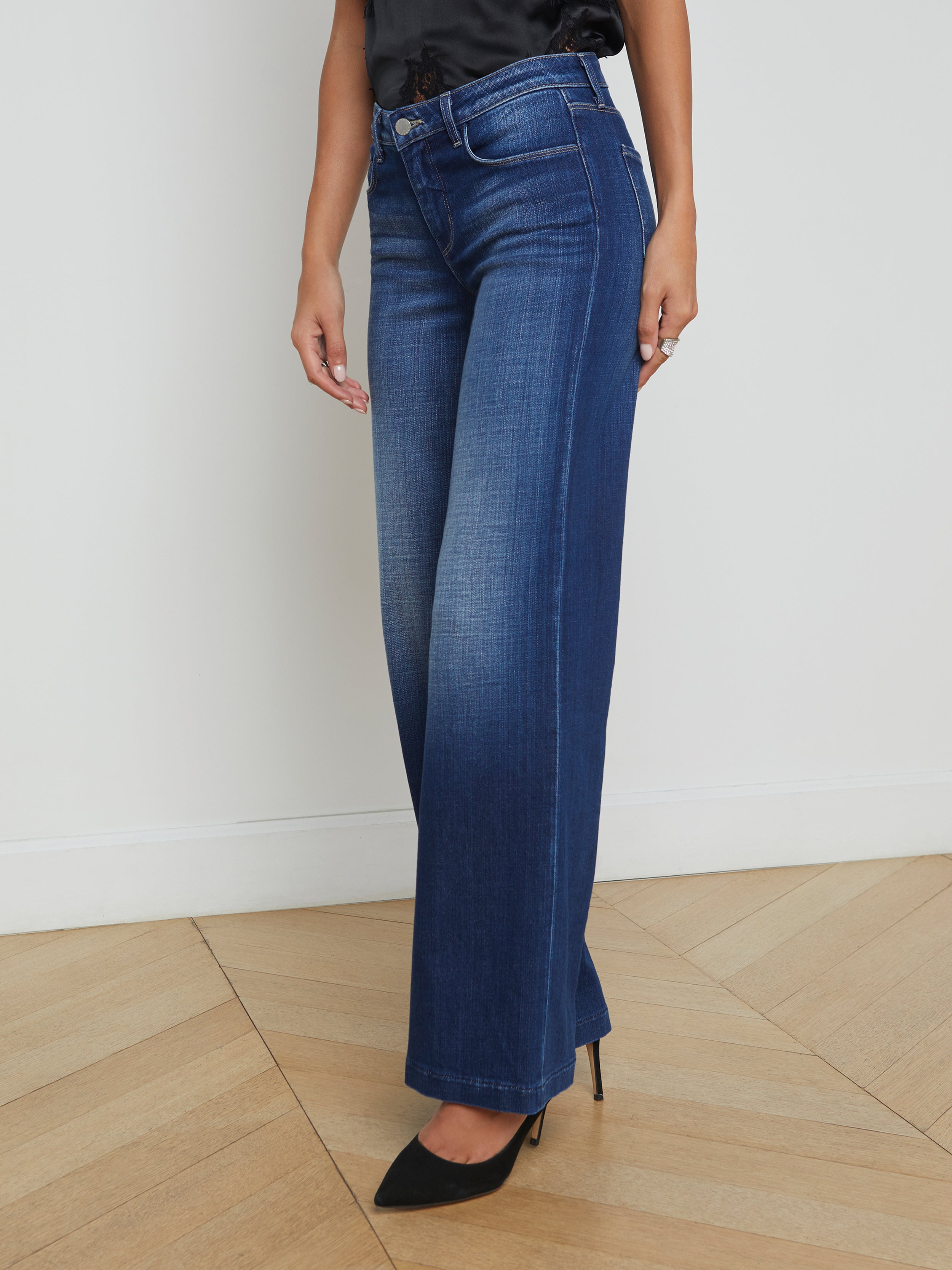 L'Agence Joanne Low Rise Wide Leg Jeans 2923RDM in Haven