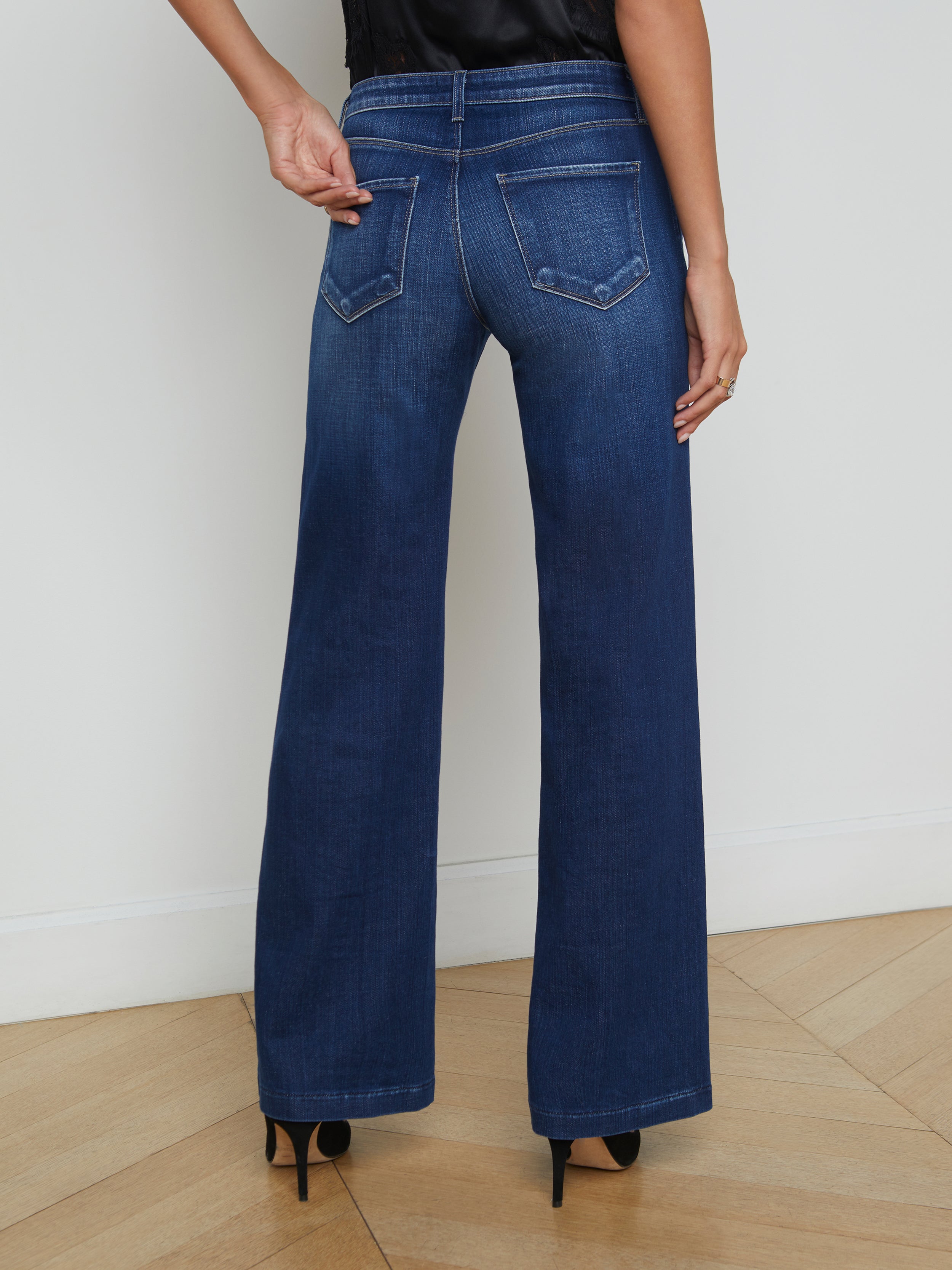 L'Agence Joanne Low Rise Wide Leg Jeans 2923RDM in Haven