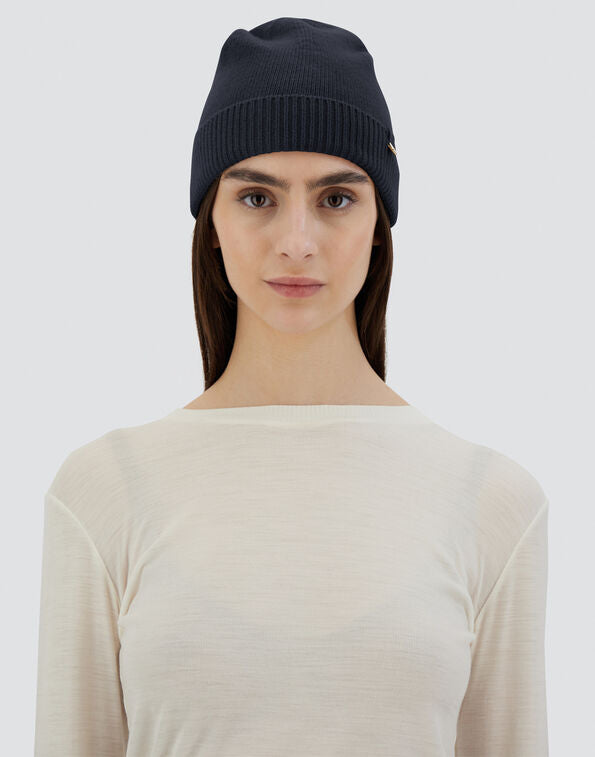 Herno Knitted Hat BER00004D in Blue or Beige