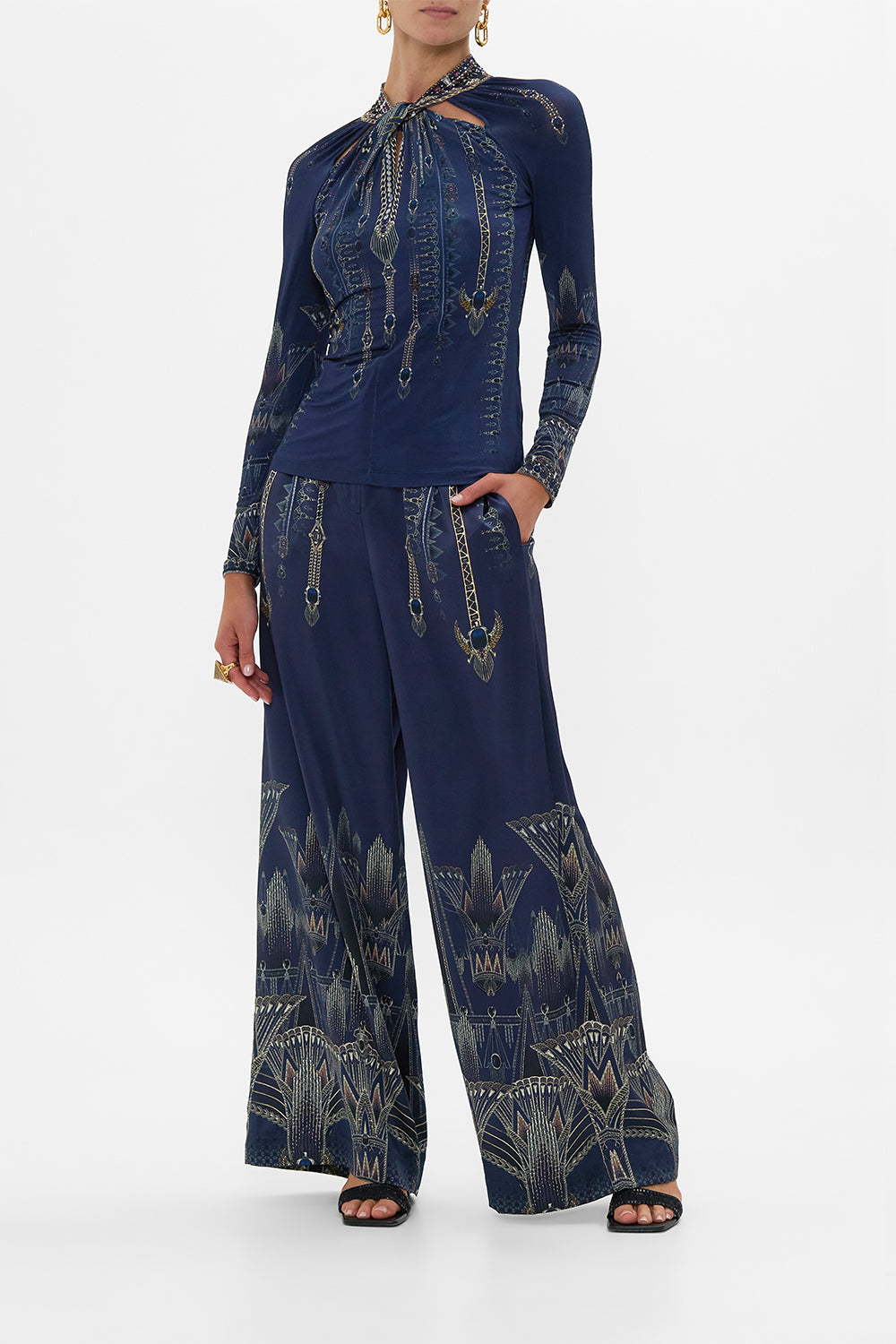 Camilla Wide Leg Waisted Pants 31646 in The Egypt Effect