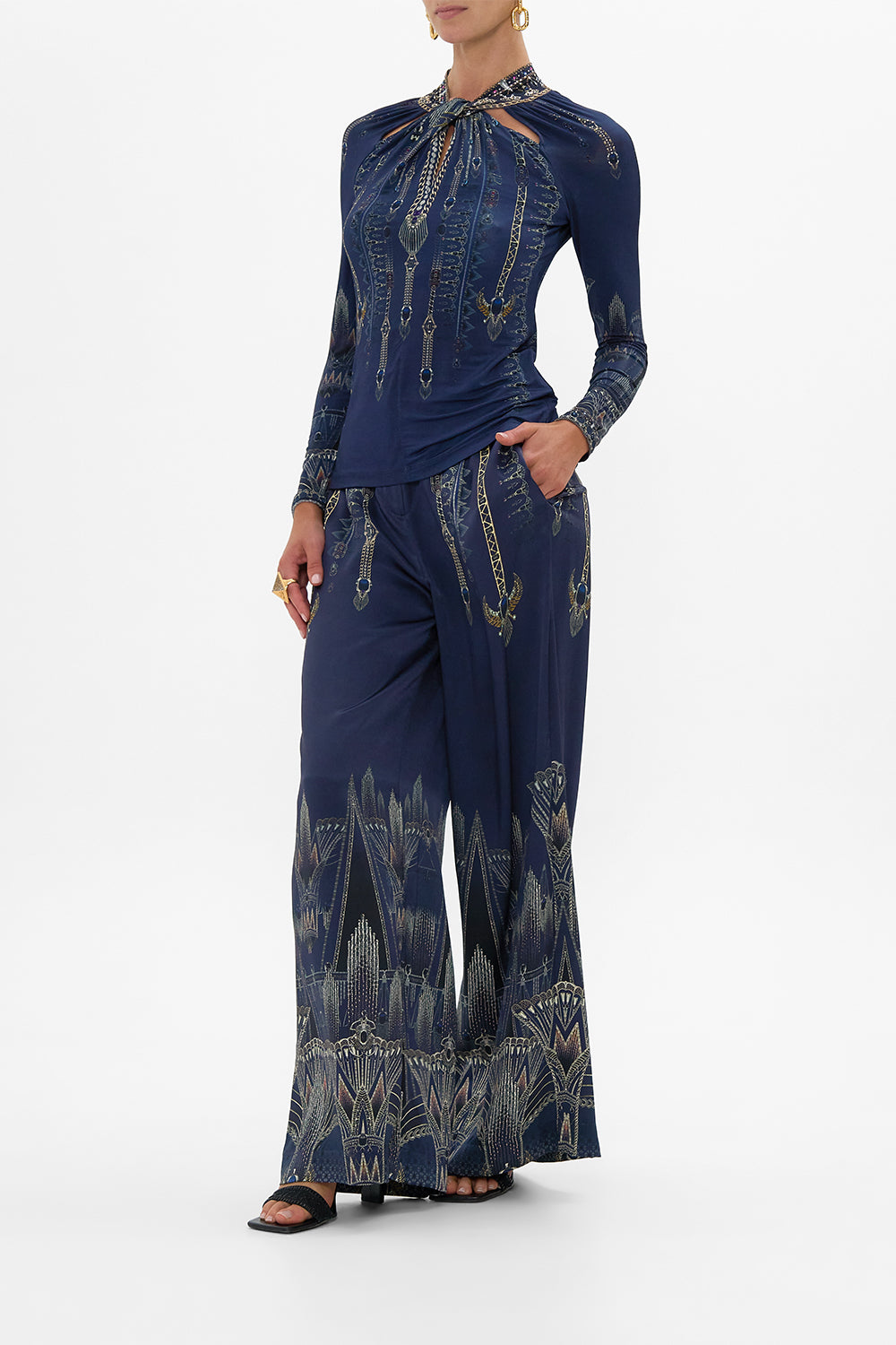 Camilla Wide Leg Waisted Pants 31646 in The Egypt Effect