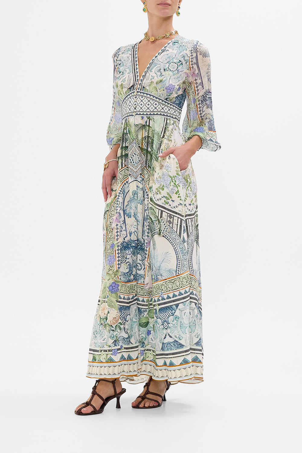 Camilla Button Dress With Shaped Waistband 33708