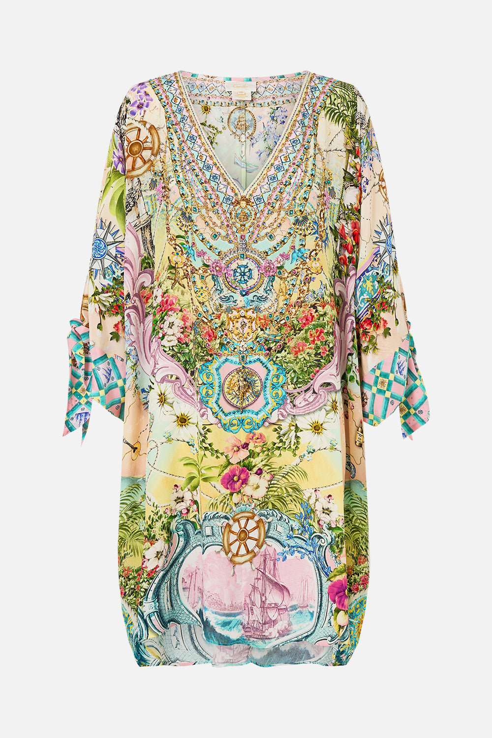 Camilla Tie Sleeve Short V Kaftan 34714
