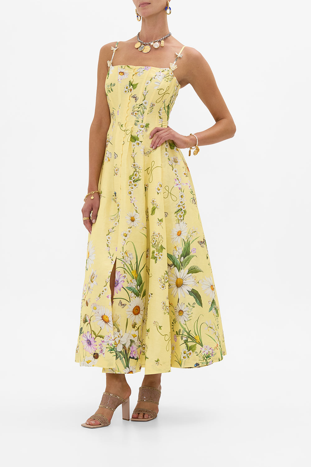 Camilla Corset Dress With Long Flared Skirt 34768
