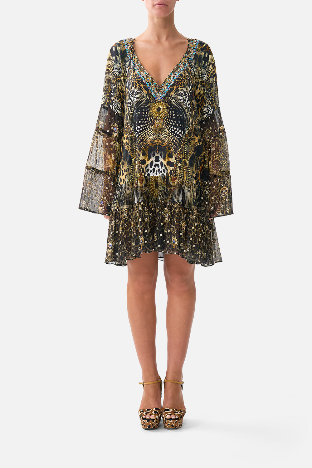 Camilla A-Line Gathered Panel Dress 00038173