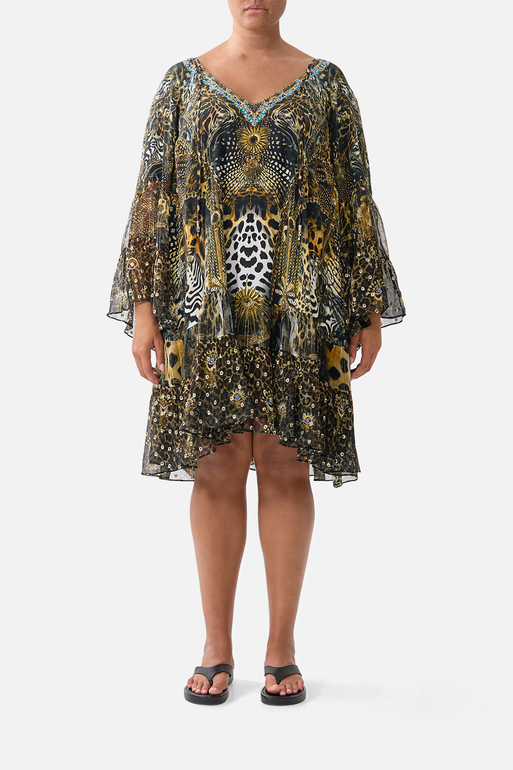 Camilla A-Line Gathered Panel Dress 00038173