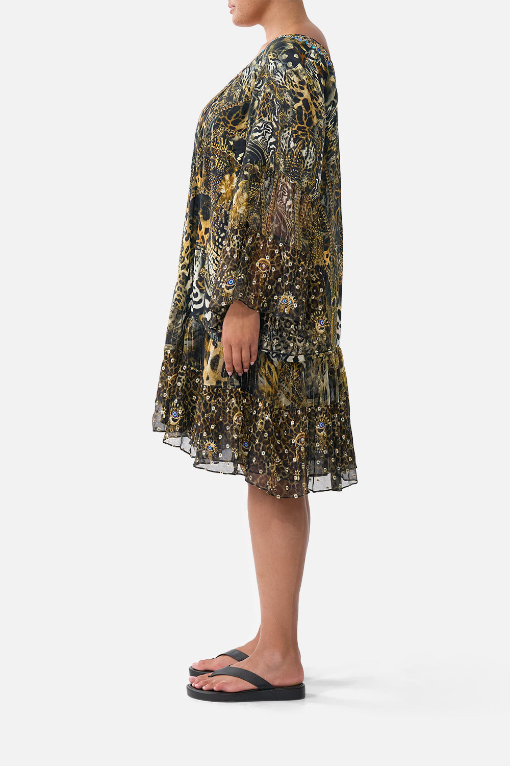 Camilla A-Line Gathered Panel Dress 00038173