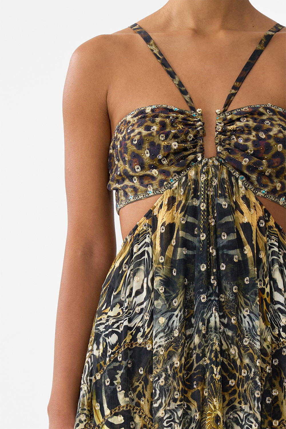 Camilla Gathered Cut Out Dress 38223