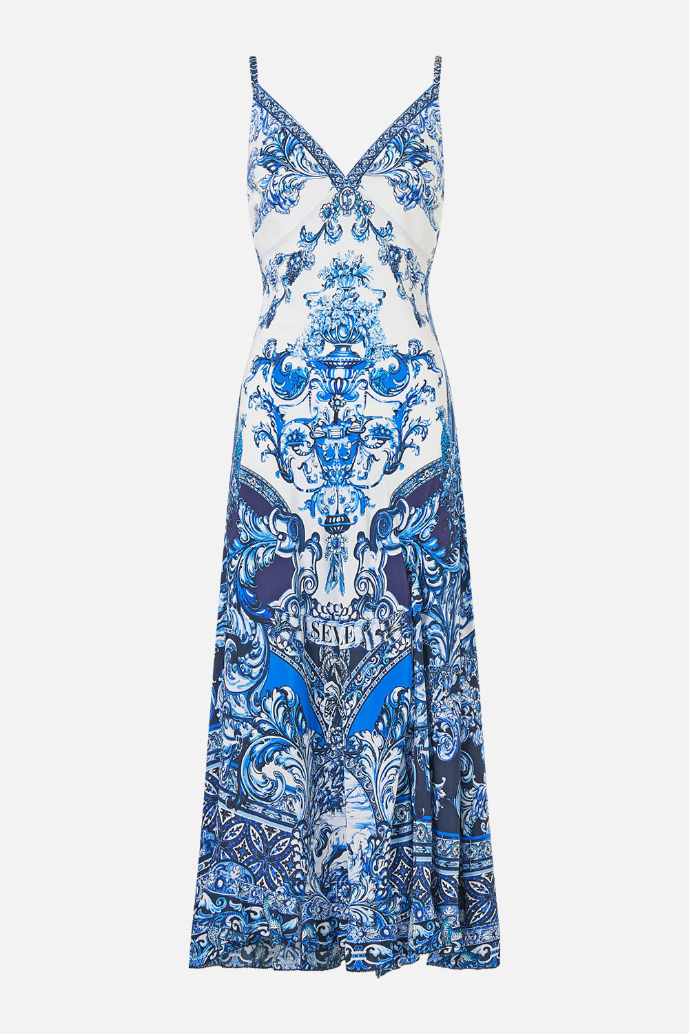 Camilla Bias Slip Dress with Frill Hem 00040122