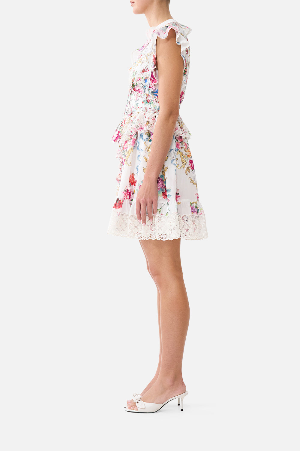 Camilla Waisted Short Dress with Ruffle Details 41266