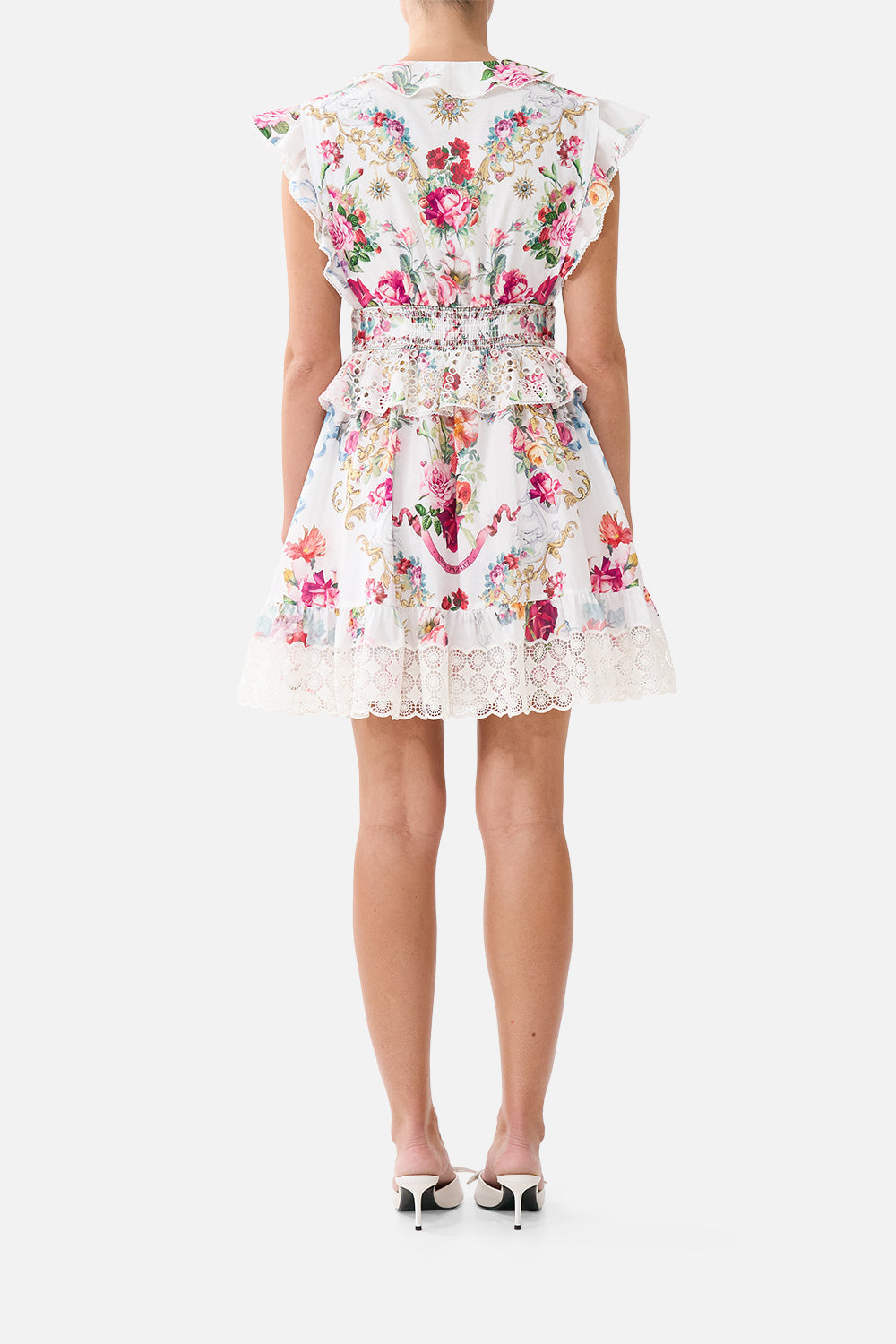 Camilla Waisted Short Dress with Ruffle Details 41266