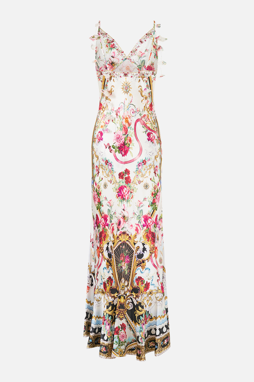 Camilla V Neck Slip Dress With Flounce Hem 41267