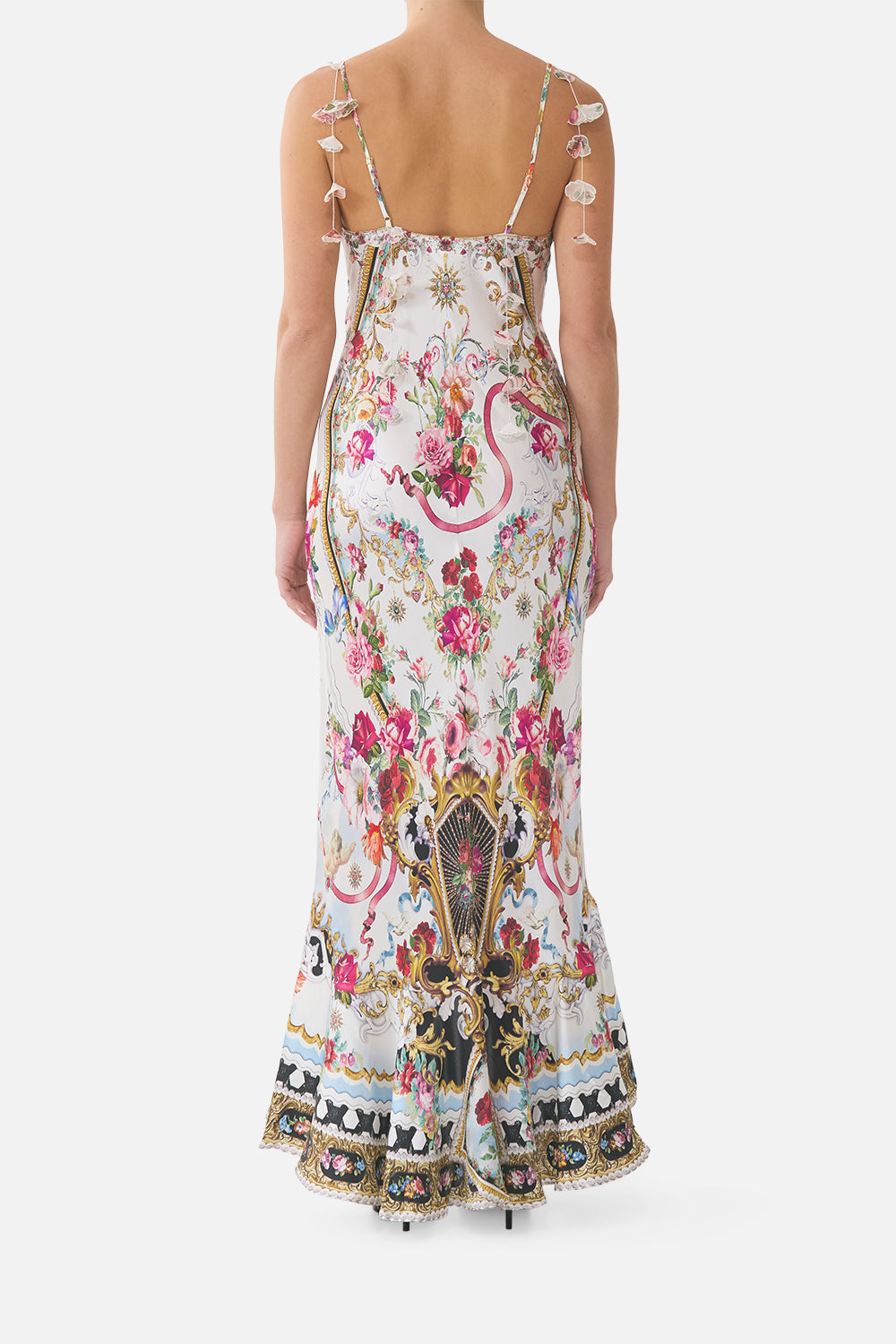 Camilla V Neck Slip Dress With Flounce Hem 41267