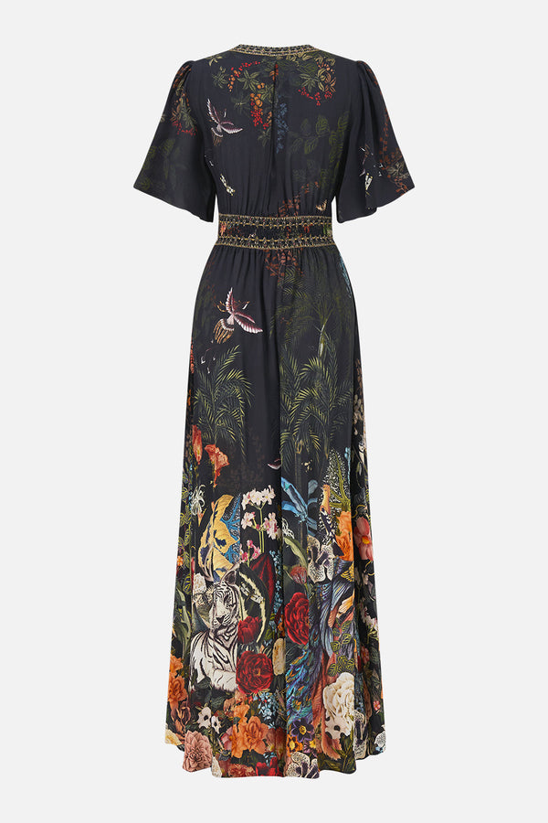 Camilla Shaped Waistband Dress With Flutter Sleeves 00042246
