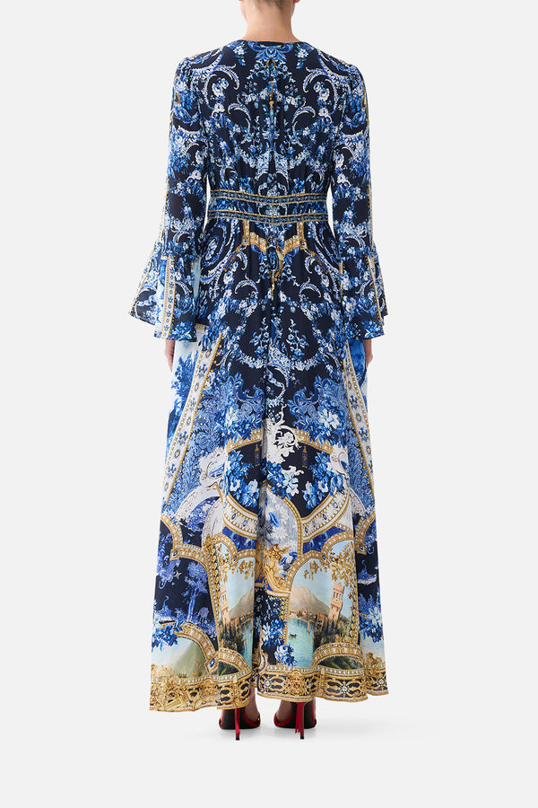 Camilla Shaped Waistband Dress with Ruffle Sleeve 43749
