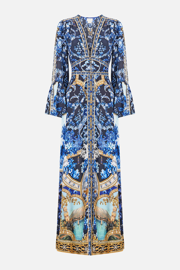 Camilla Shaped Waistband Dress with Ruffle Sleeve 43749