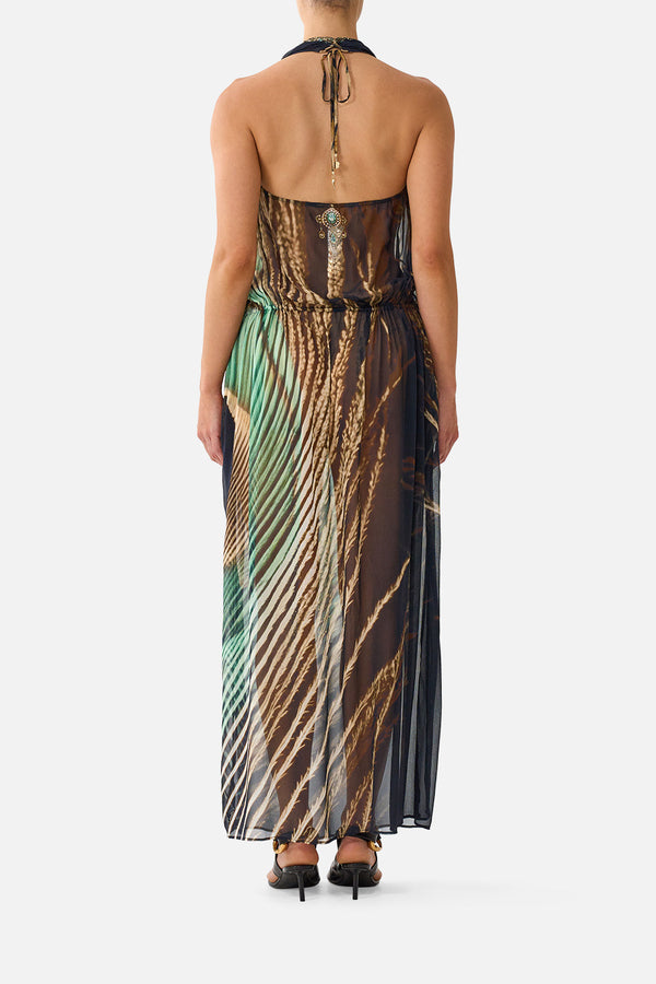 Camilla Drape Front Drawcord Maxi Dress 44001