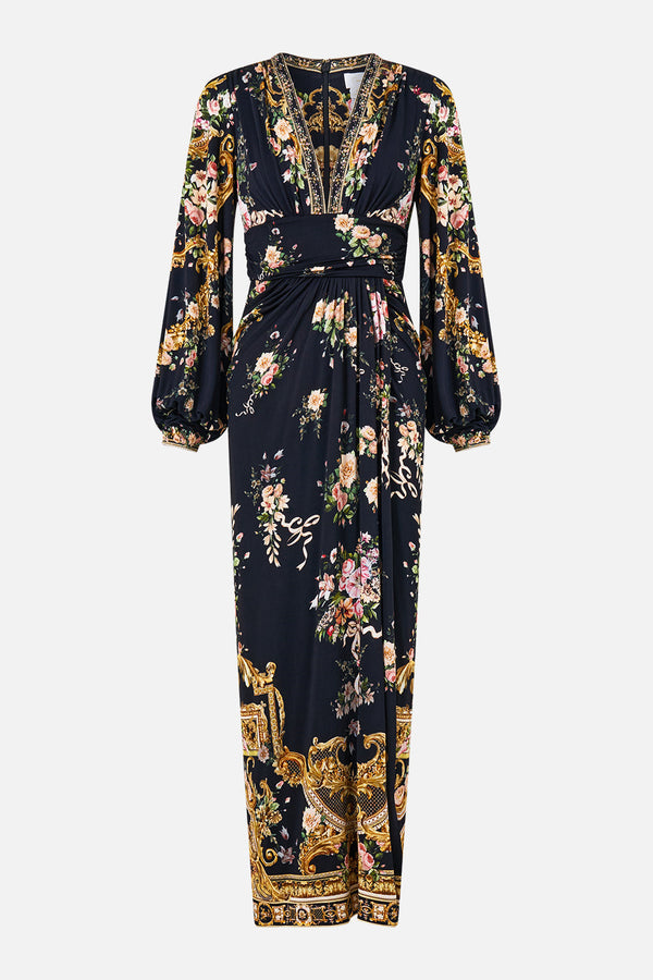Camilla Waisted Draped Jersey Dress 44123