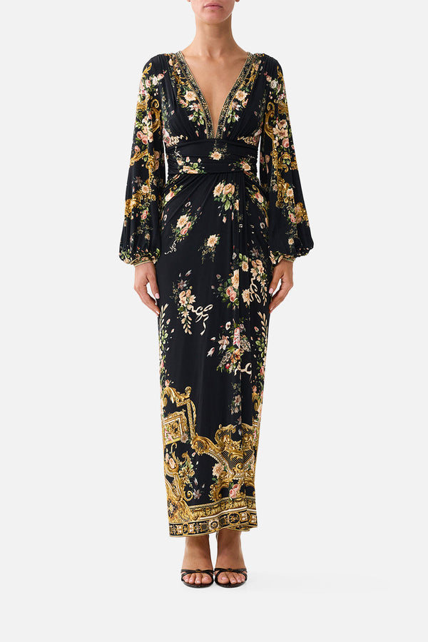 Camilla Waisted Draped Jersey Dress 44123