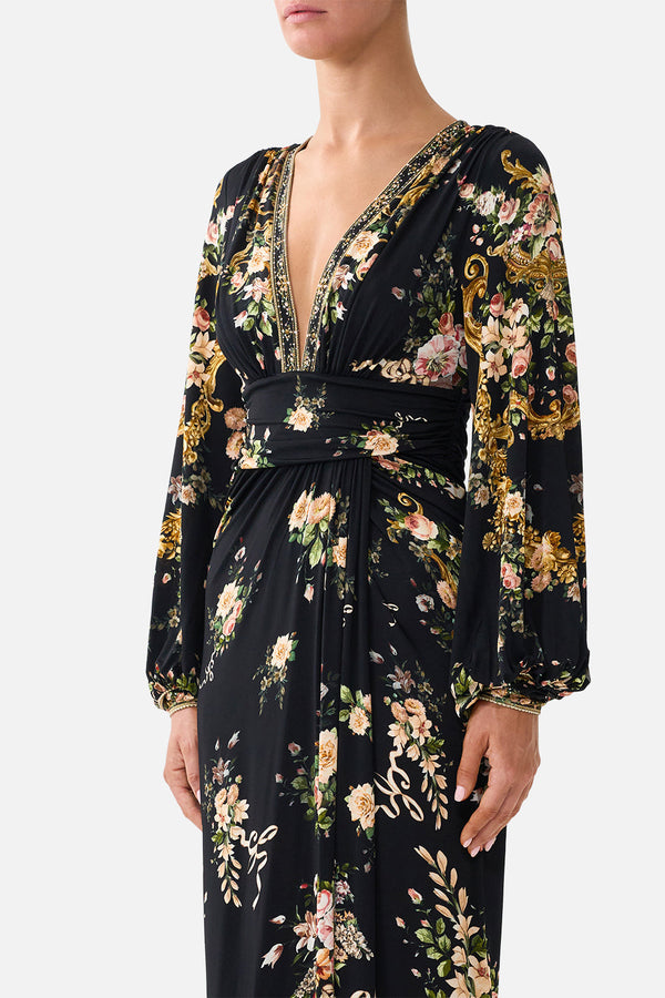 Camilla Waisted Draped Jersey Dress 44123