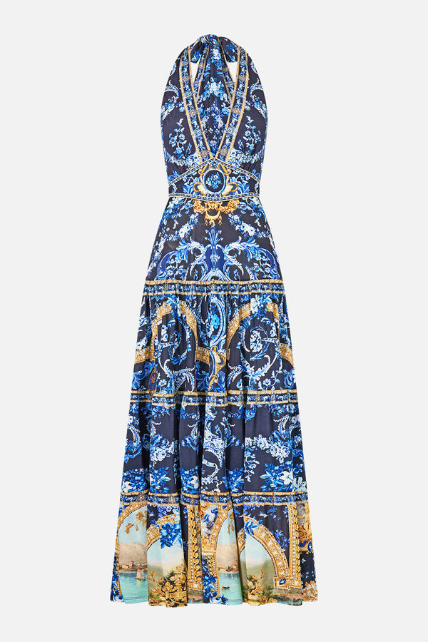 Camilla Halter Jersey Dress with Tiered Skirt 45913
