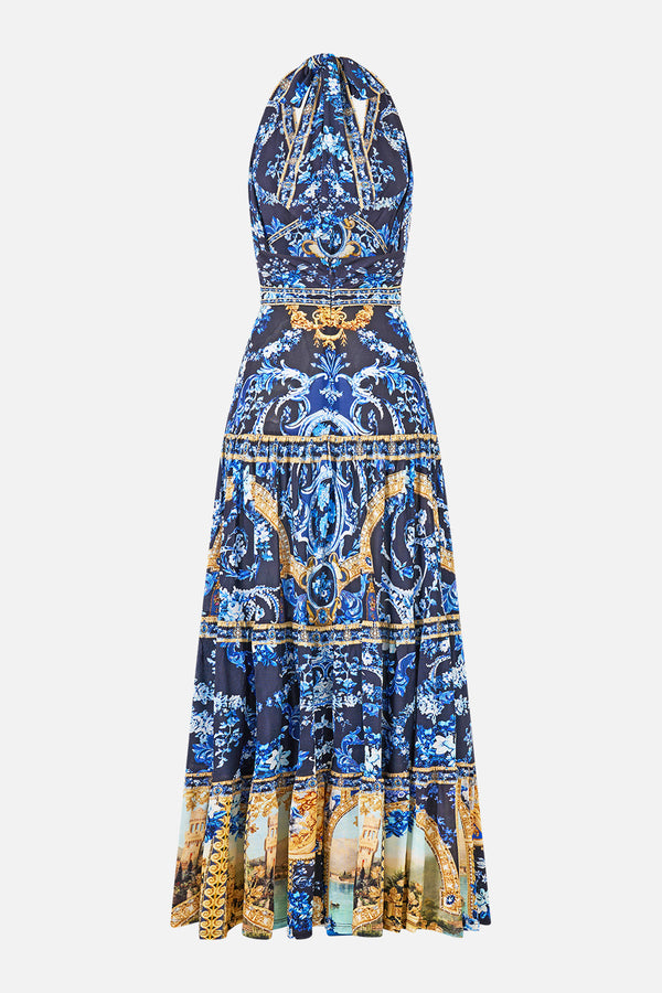 Camilla Halter Jersey Dress with Tiered Skirt 45913