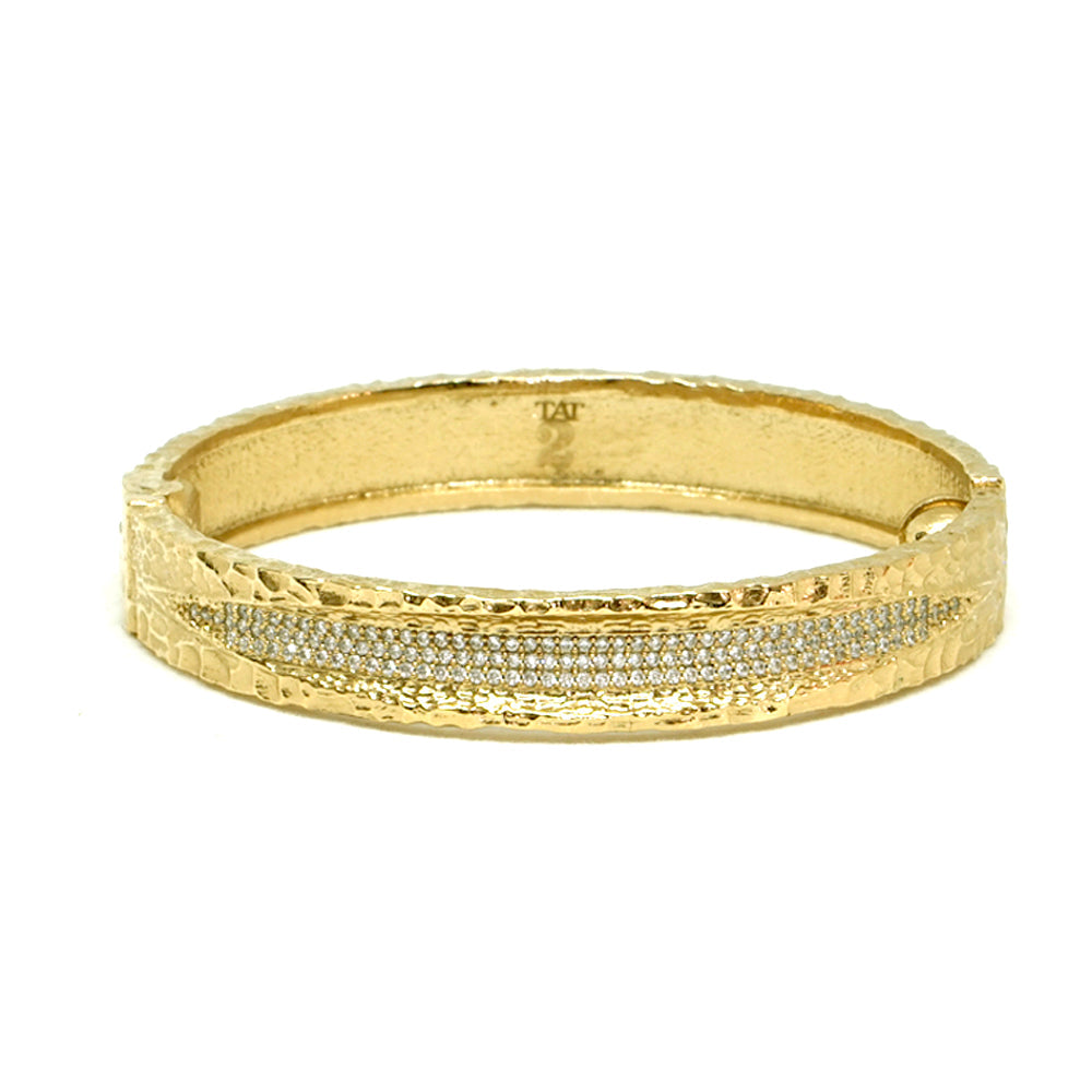 TAT2 GOLD VELEN CRYSTAL INLAY BANGLE B320