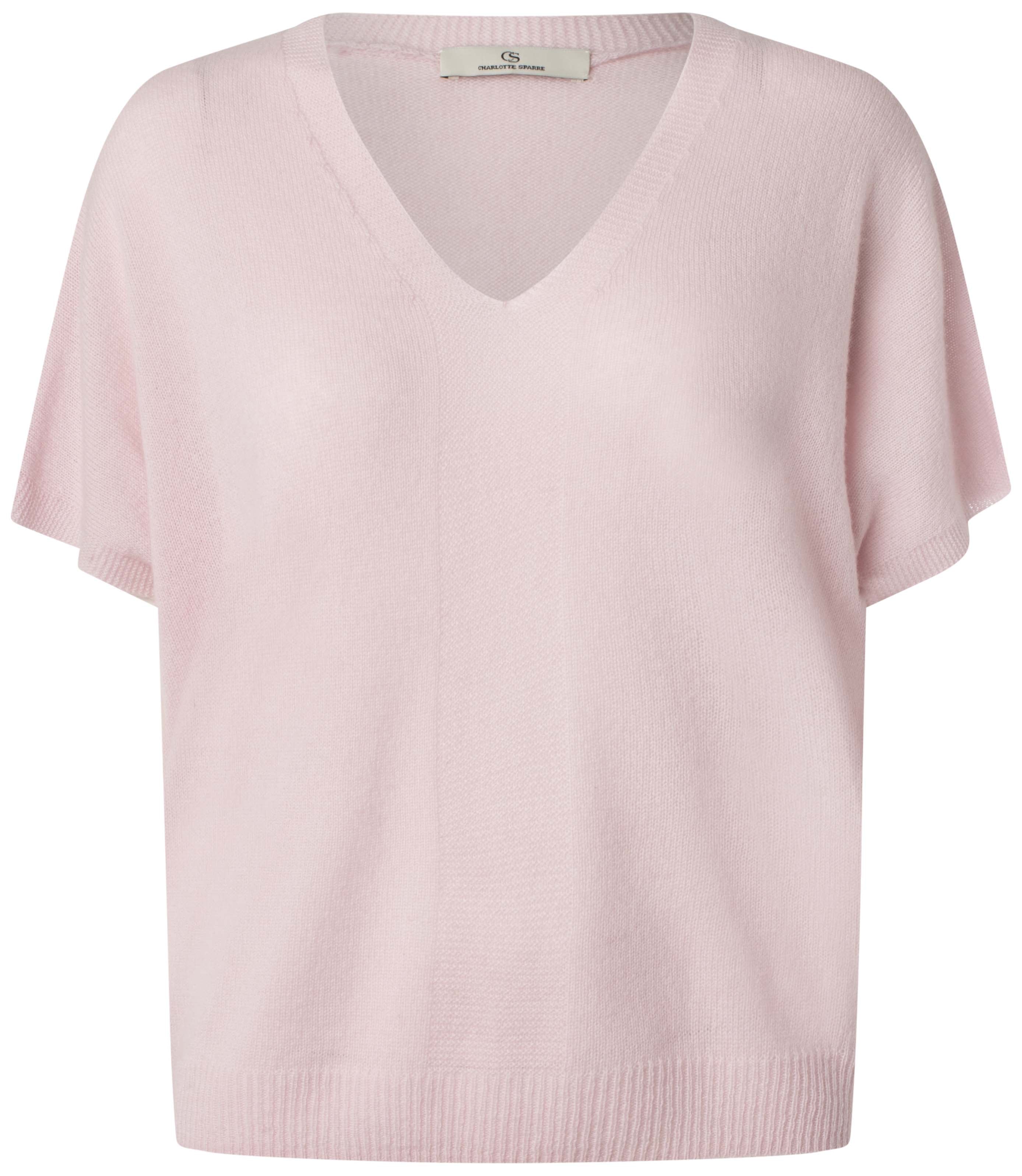 Charlotte Sparre Jumper 3384 V Neck in Pink, Black, Sand or White