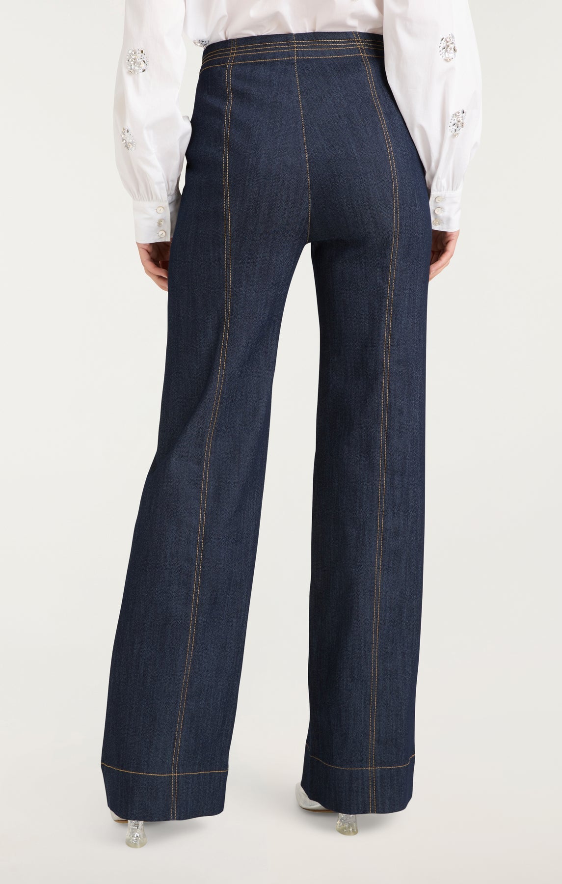 Cinq a Sept Kenji Denim Wide Leg Pant in Navy