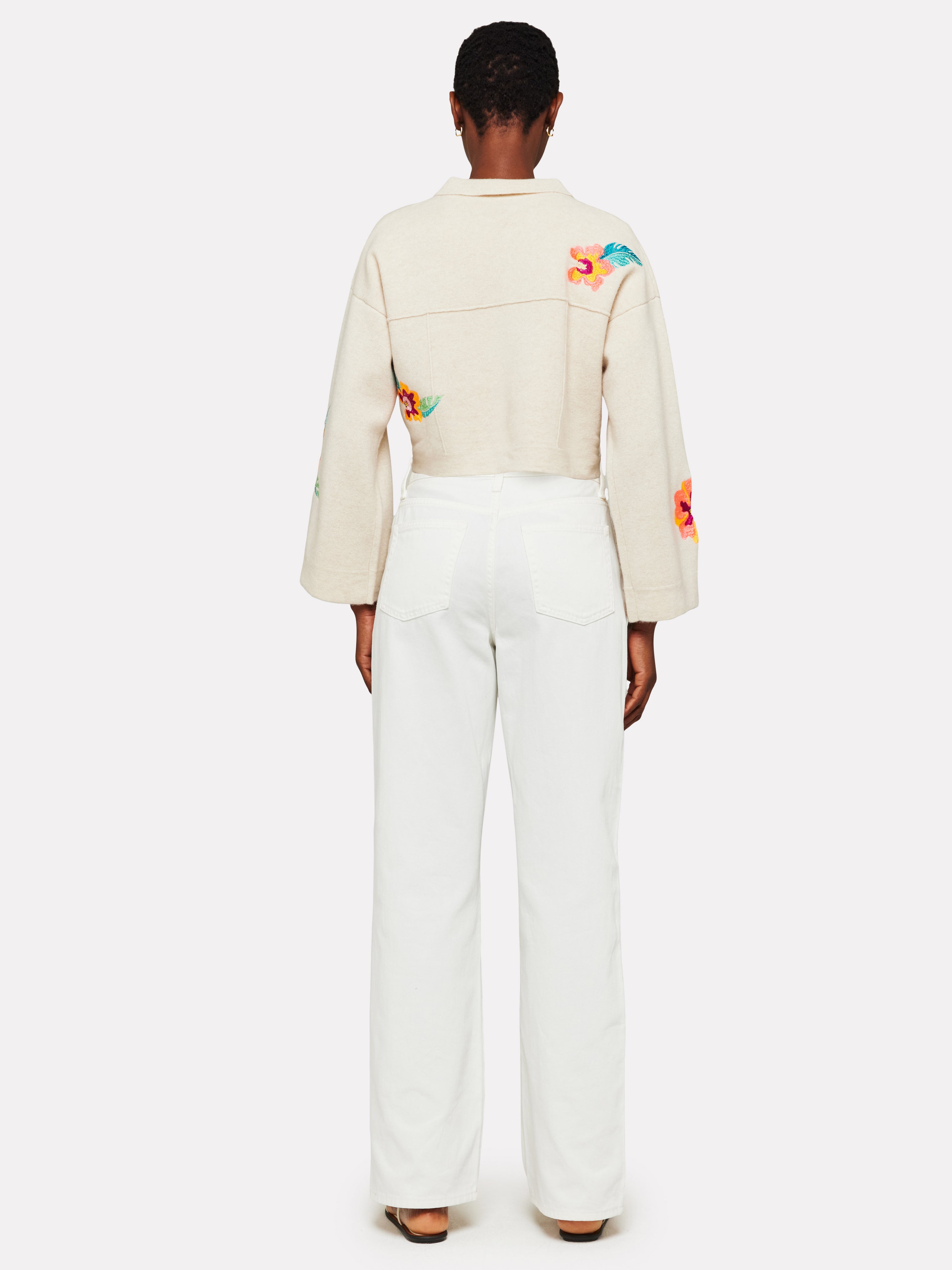 Brodie Tropical Embroidery Jacket in Beige