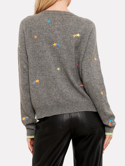 Brodie Shooting Star Jumper in Mid Grey