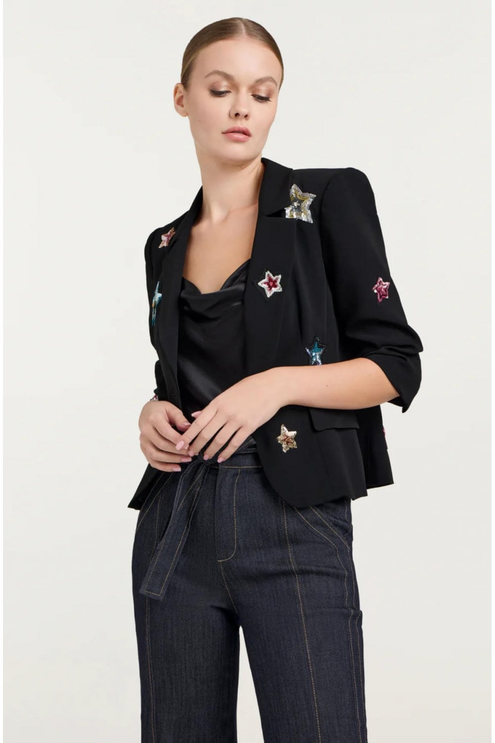 Cinq a Sept Sequin Star Petite Khloe Blazer