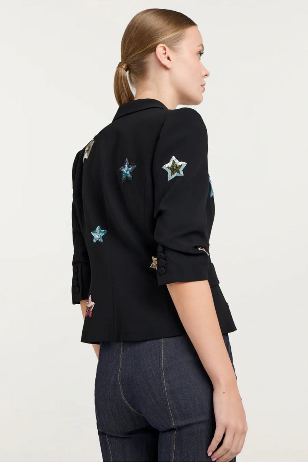 Cinq a Sept Sequin Star Petite Khloe Blazer