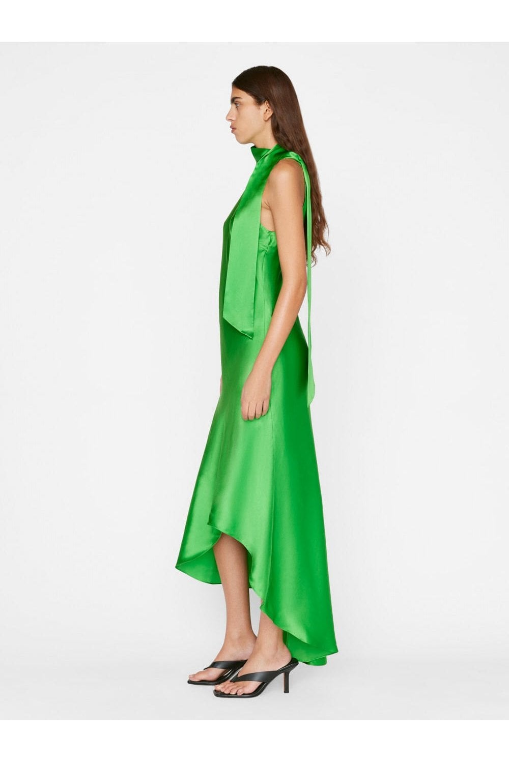 Frame Draped Neck-Tie Halter Dress LWWWD0650