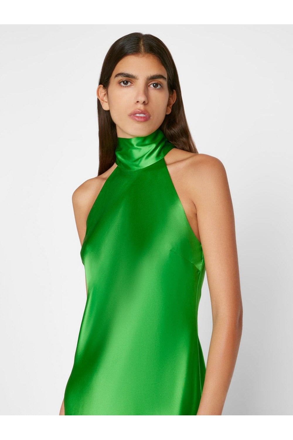 Frame Draped Neck-Tie Halter Dress LWWWD0650